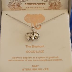 New in box. Sterling silver Bali Good luck elephant pendant necklace ANNIKA WITT